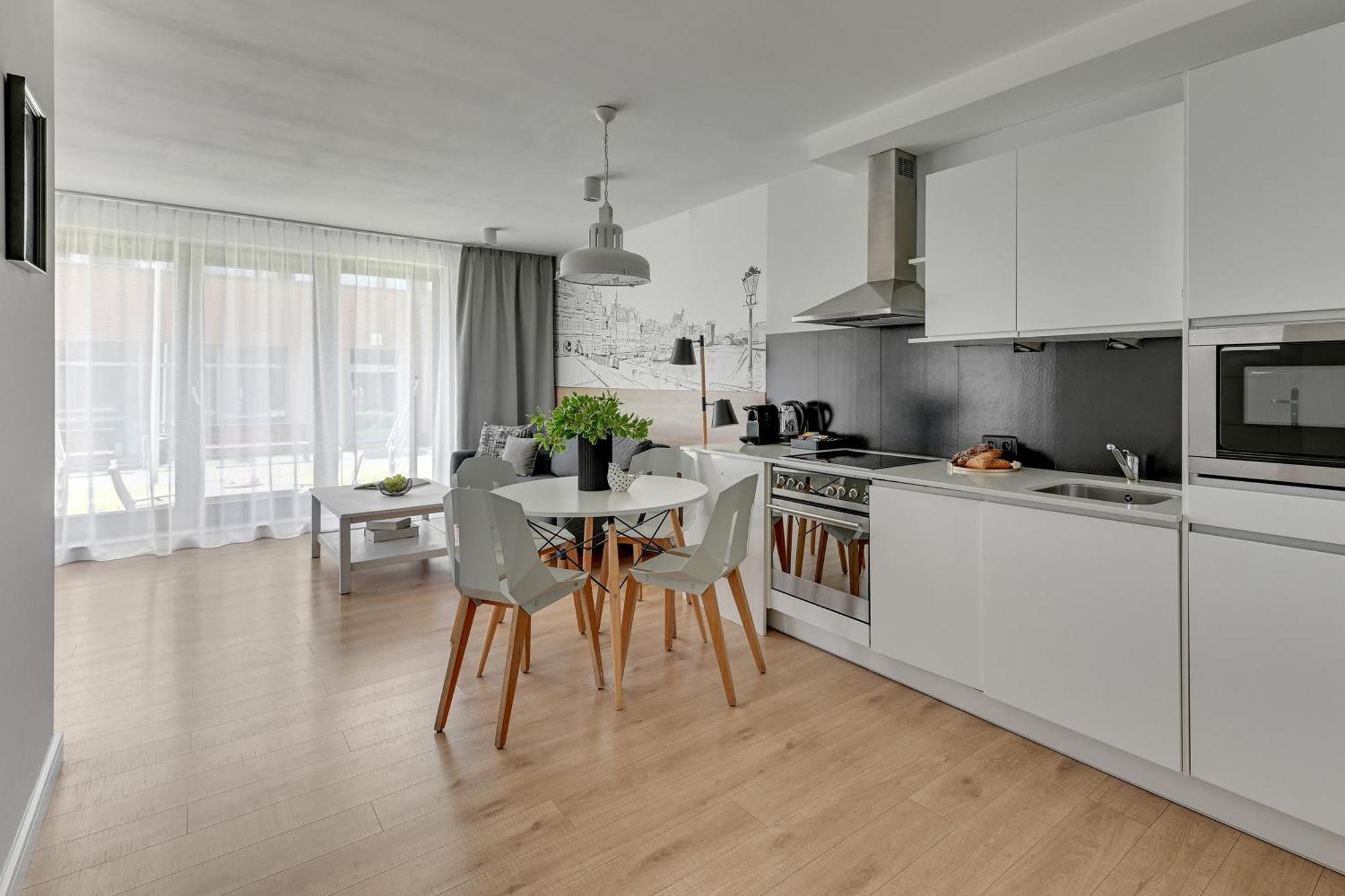 Waterlane Riverside - Spa, Pool, Gym & Parking By Downtown Apartments Gdansk Ruang foto