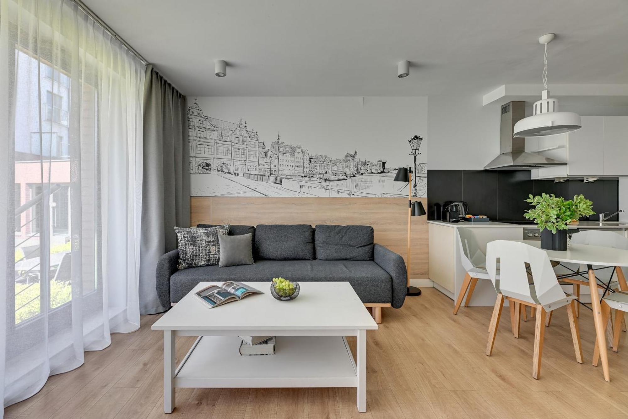 Waterlane Riverside - Spa, Pool, Gym & Parking By Downtown Apartments Gdansk Ruang foto